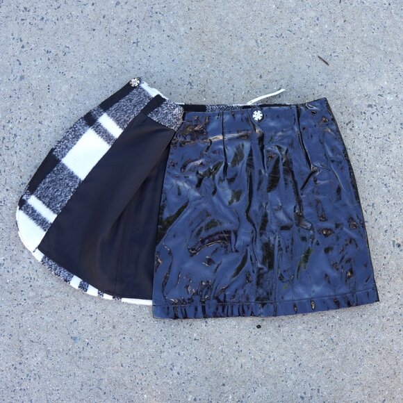 ASOS Edgy Plaid Cotton Blend Mini Skirt, Grunge Y2K Dark Academia, Size 4 - Picture 2 of 8
